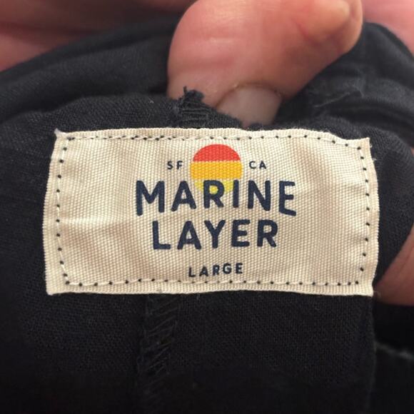 Women’s Marine Layer Black Sleeveless Romper Jumpsuit Large Tie Back - Picture 2 of 4